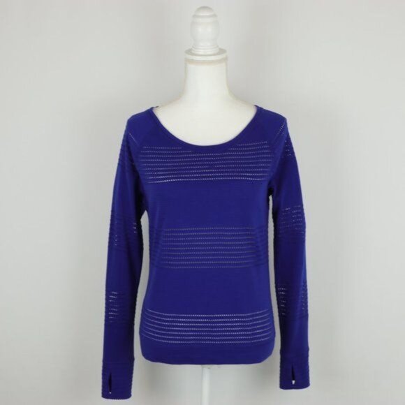 Athleta Limitless Women's XS Purple Scoop Neck Long Sleeve Activewear Top - Picture 2 of 9